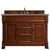 James Martin Vanities Brookfield 60in Single Vanity, Warm Cherry w/ 3 CM Grey Expo Quartz Top 147-114-5381-3GEX